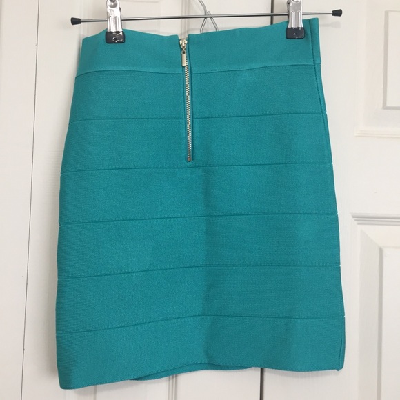 Bebe Teal Bandage Mini Skirt Size S - Picture 3 of 7